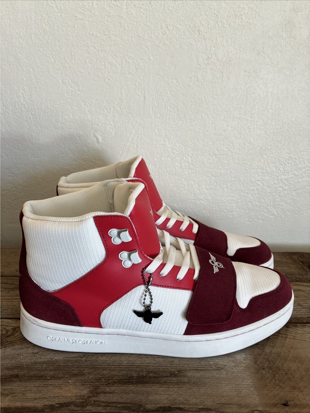 Creative Recreation Cesario High Top Sneaker Burgundy Suede Red - Size 13